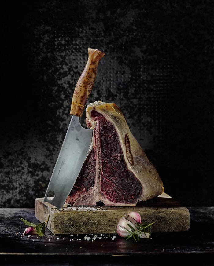 Liebingsmesser T-Bone Steak mit Messer